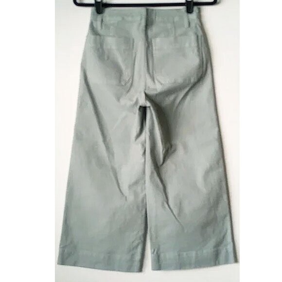 Madewell Emmett High Rise Wide Leg Crop Pants 23P Stretch Canvas Blue Horizon - Picture 3 of 12